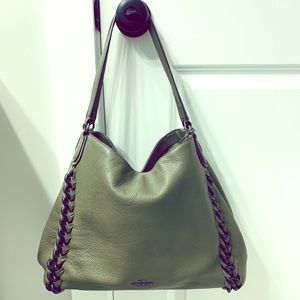 Beautiful Hobo Coach bag with gunmetal branding
